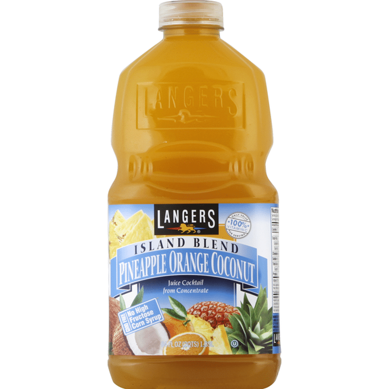 Langers Juice Cocktail Pineapple Orange Coconut Island Blend 64 Oz