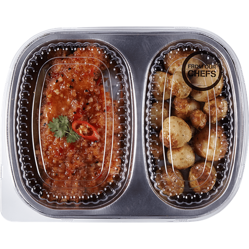 From Our Chefs Panko Chicken With Sweet Chilli & Baby Pot