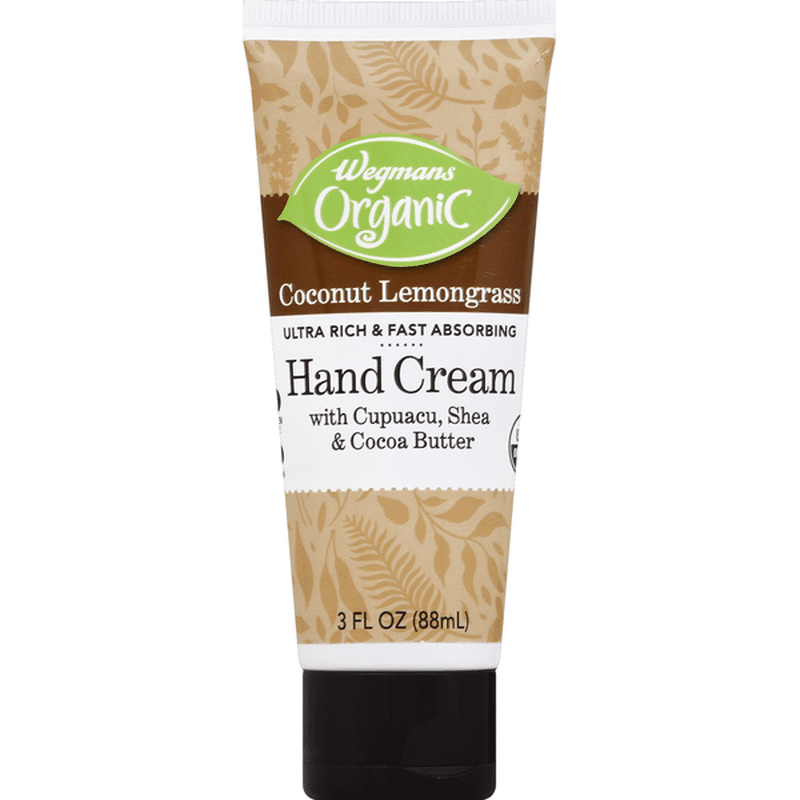 Wegmans Organic Coconut Lemongrass Ultra Rich & Fast Absorbing Hand Cream (3 fl oz) Instacart