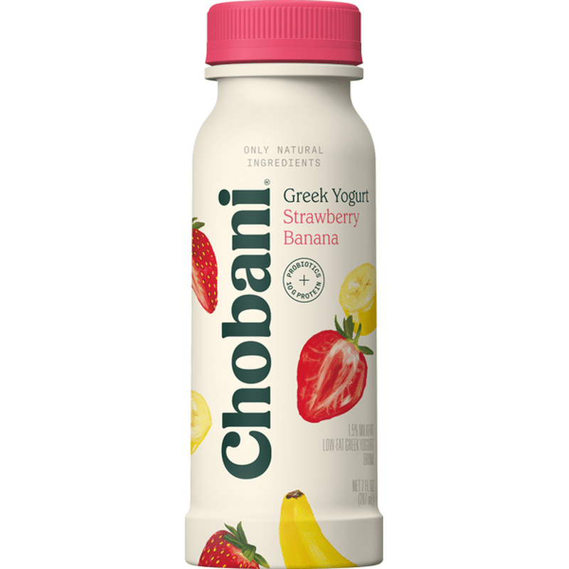 Chobani Greek Yogurt Drink with Strawberry Banana (7 oz) Instacart