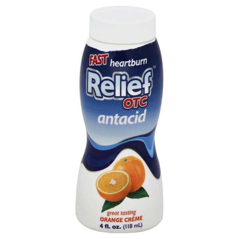 Relief Otc Antacid, Heartburn Relief, Orange Creme, Bottle (4 oz