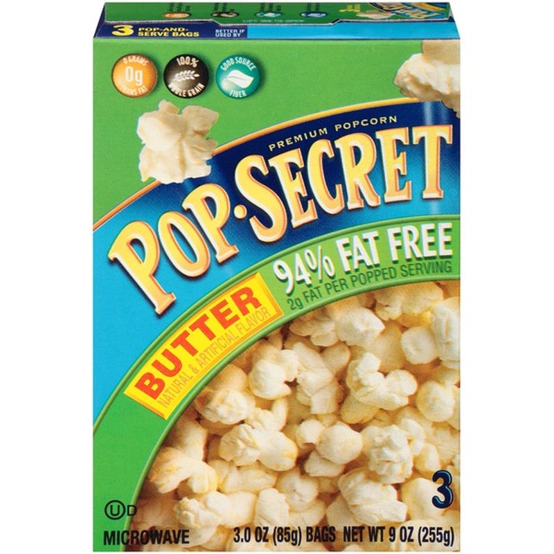 PopSecret Popcorn, Premium, 94 Fat Free, Butter (9 oz) Instacart