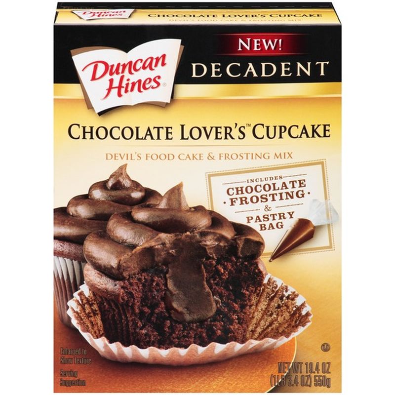 Duncan Hines Decadent Chocolate Lover's Cupcake Cake & Frosting Mix (19 ...