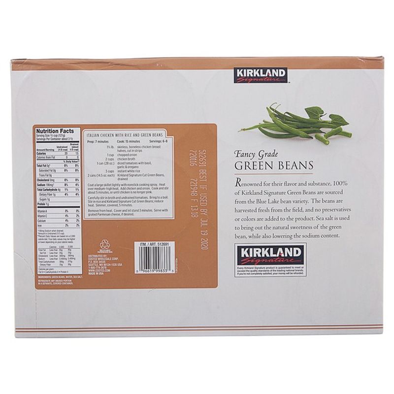 Kirkland Signature Cut Green Beans, 12 x 14.5 oz (14.5 oz) Instacart