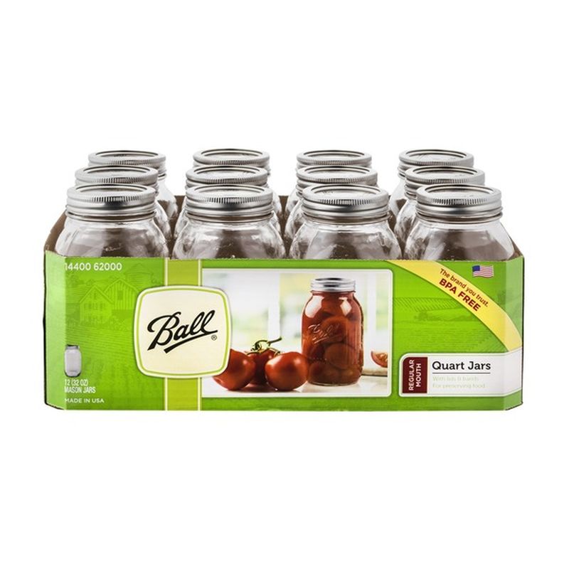 Ball Regular Mouth Quart Mason Jars with Lid (12 ct) from Lowes Foods