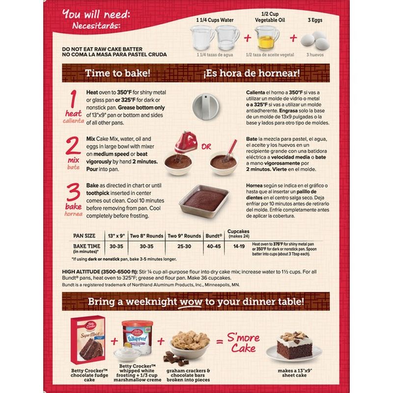 Betty Crocker Cake Mix, Chocolate Fudge (15.25 oz) - Instacart