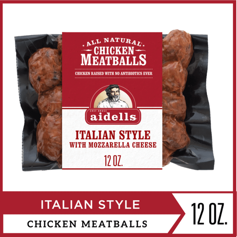 Aidells Chicken Meatballs Italian Style With Mozzarella Cheese 12 Oz