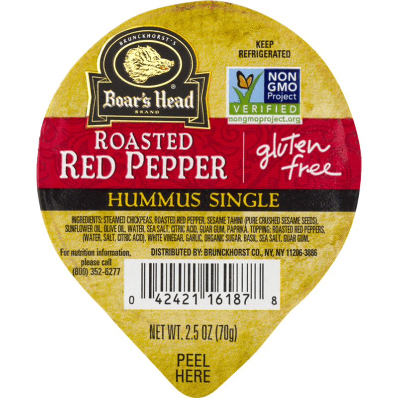 Boar's Head Gluten Free Hummus Single Roasted Red Pepper (2.5 oz