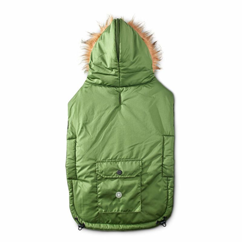 Good2 Go Extra Extra Large or Extra Extra Extra Large Olive Split Hood Parka for Cat