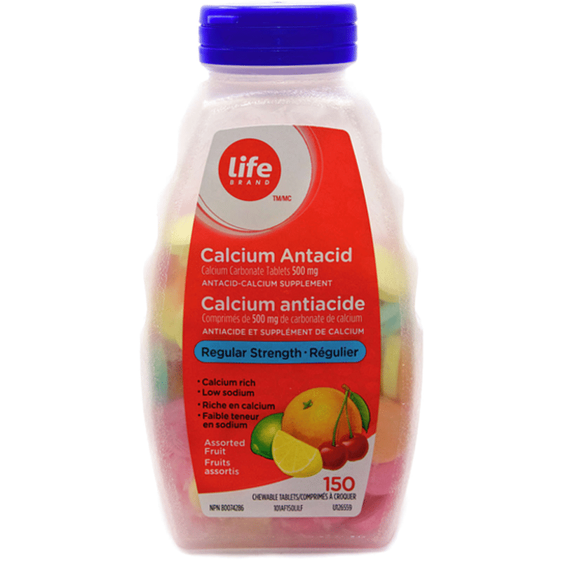 Life Brand Regular Strength Assorted Fruit Antacid Tablets (150 ct