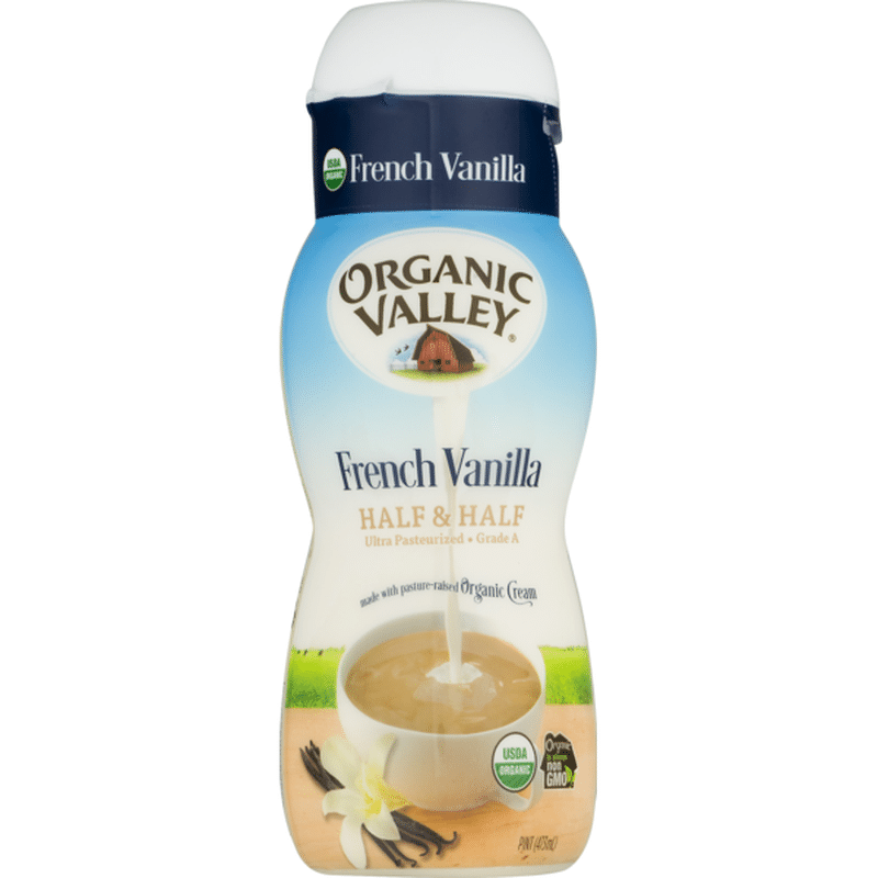 Organic Valley Ultra Pasteurized Organic Half and Half, French Vanilla