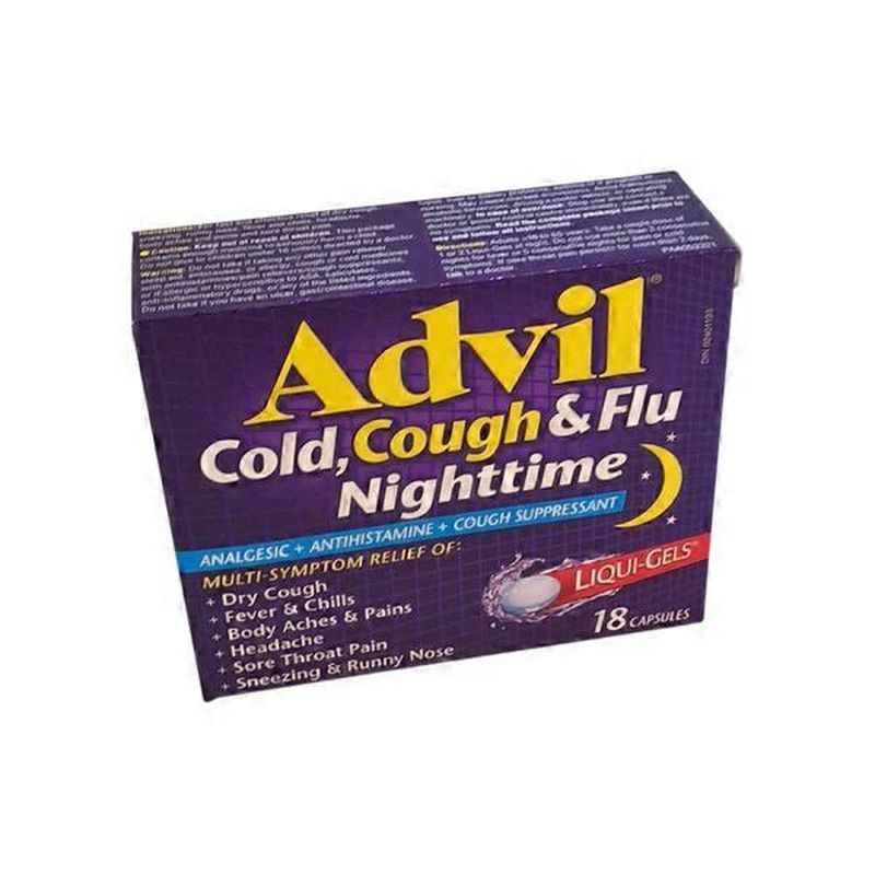 Advil Cold Cough & Flu Nighttime Capsules (18 ct) Instacart