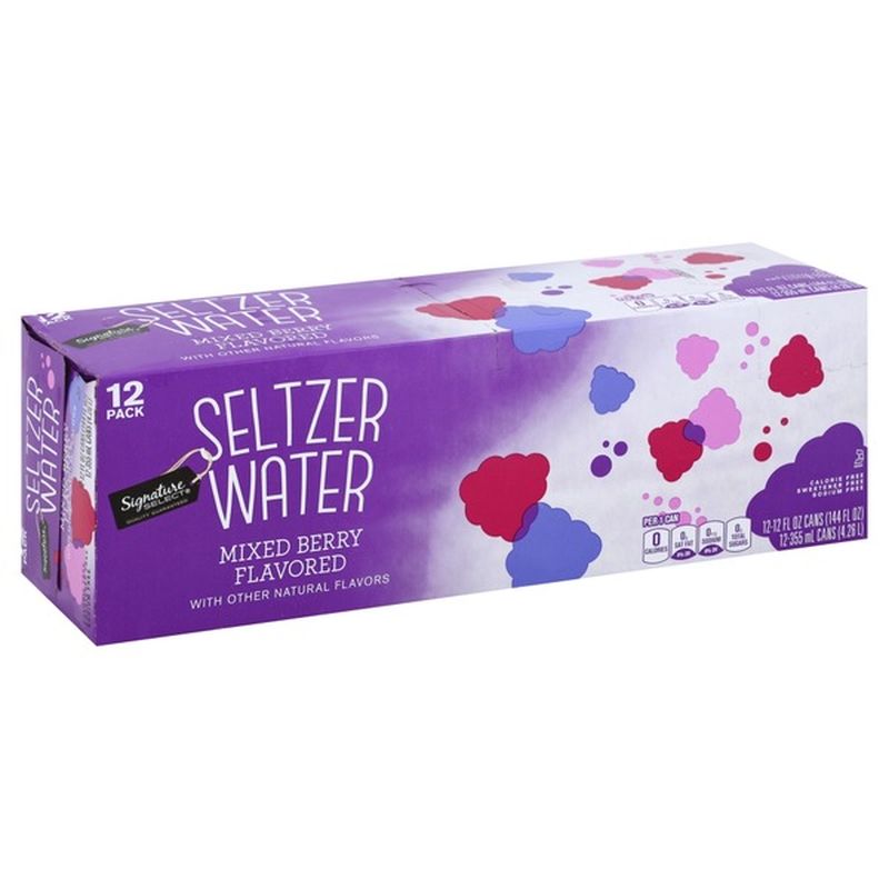 Signature Select Mixed Berry Flavored Seltzer Water (12 fl oz) Instacart