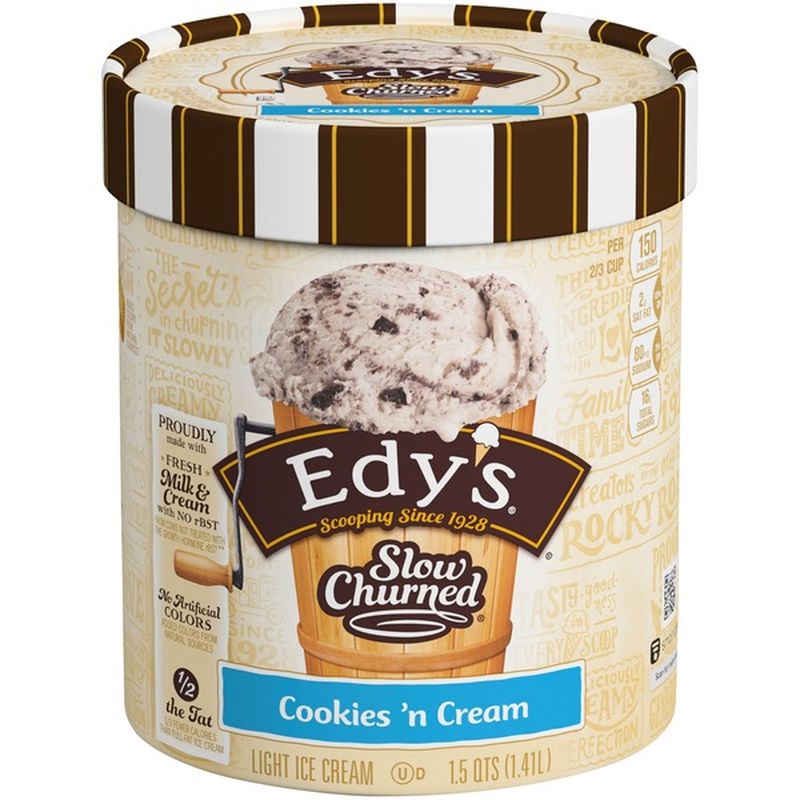 Edy's/dreyer's Cookies 'n Cream Light Ice Cream (1.41 L ...