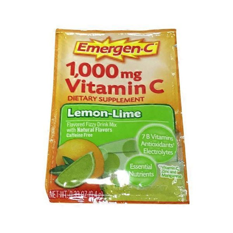 Emergen C 1 000 Mg Vitamin C Lemon Lime 1 Each Instacart