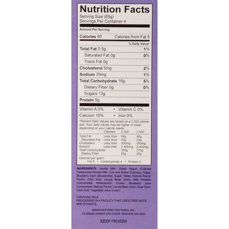 Yasso Blueberry Frozen Greek Yogurt Bars (3.5 fl oz) Instacart