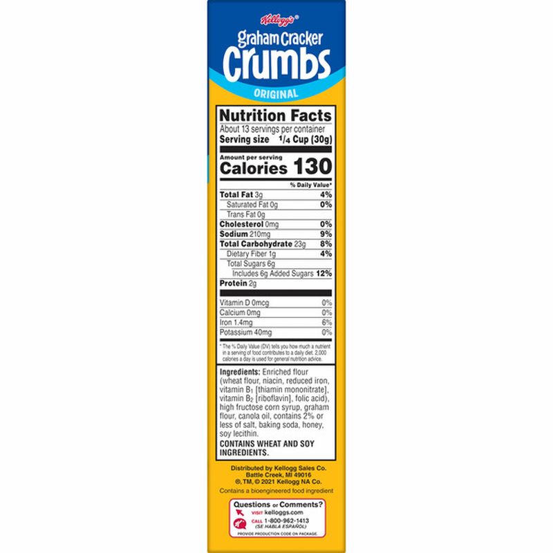 Kellogg's Graham Cracker Crumbs, Delicious in Dessert, Original (13.5