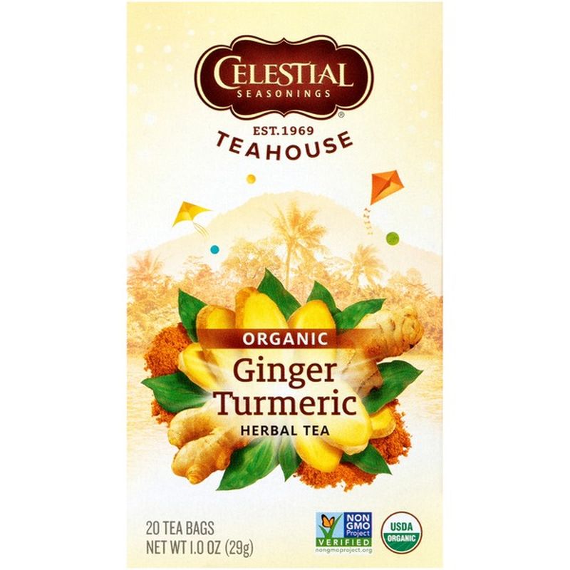 Celestial Seasonings Ginger Turmeric Organic Herbal Tea (20 ct) Instacart