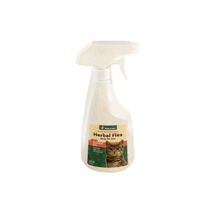NaturVet Herbal Flea Spray For Cats With Essential Oils (16 fl oz