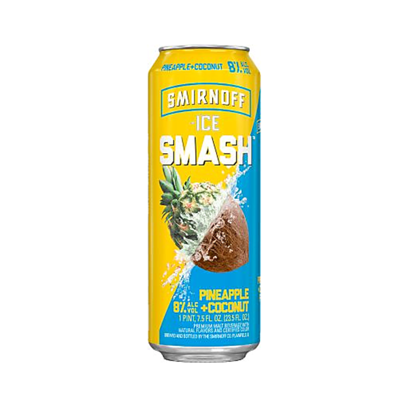 Smirnoff Ice Smash Malt Beverage, Pineapple + Coconut (23.5 oz) Instacart