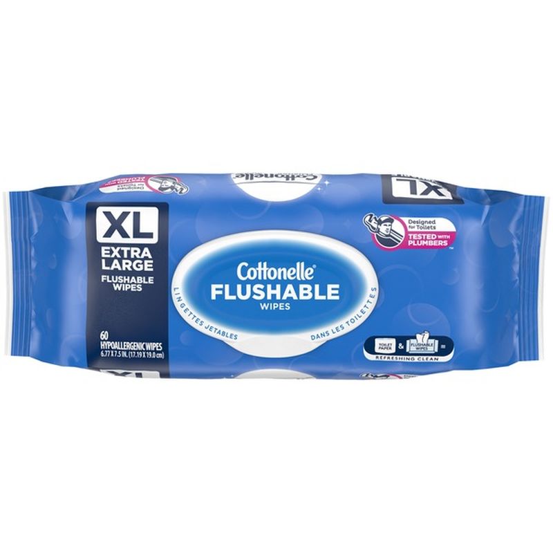 Cottonelle XL Flushable Wet Wipes FlipTop Pack (60 ct) Instacart