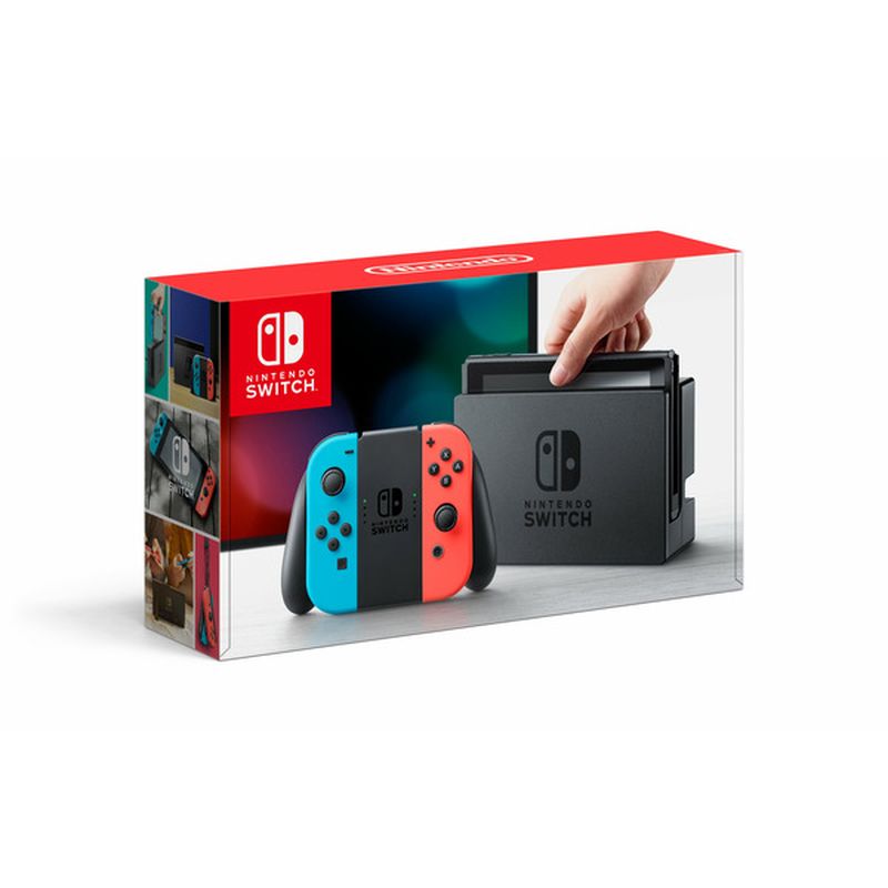 Nintendo Switch 32 GB Gray Console With Neon Red &Neon Blue Joy Controller