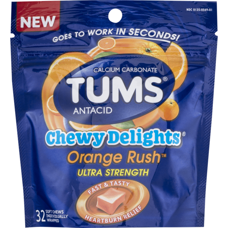 Tums Antacid Chewy Delights Orange Rush Ultra Strength (32 ct) from CVS