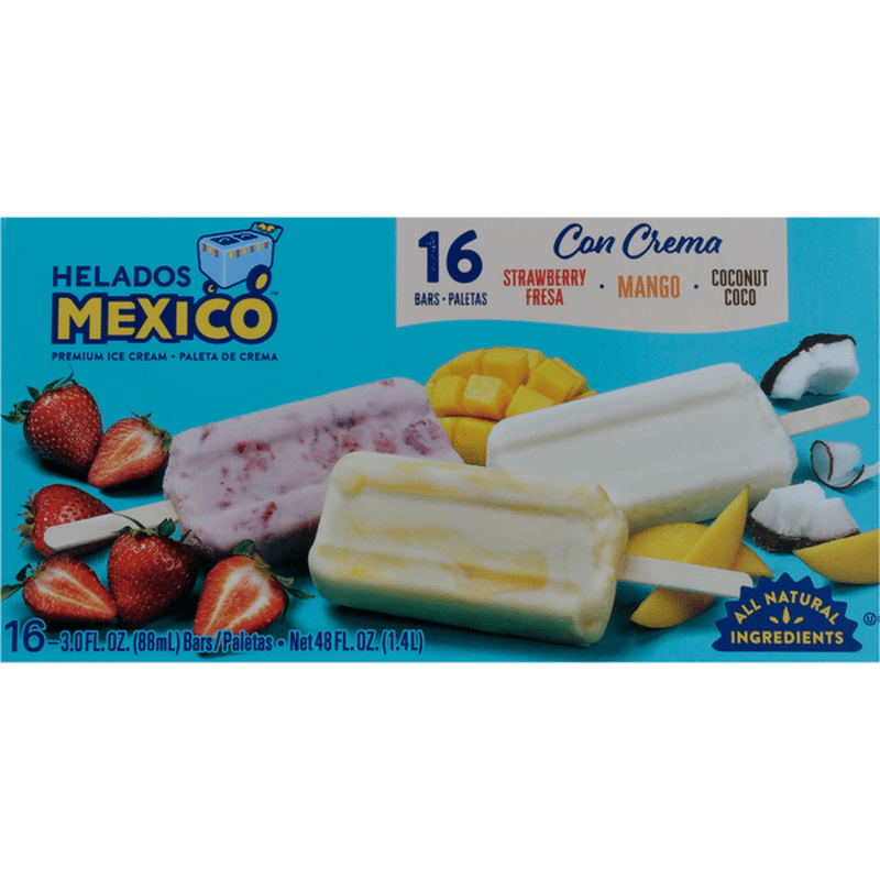 Helados Mexico Ice Cream Bars Premium Strawberry Mango Coconut 3 Fl Oz Delivery Or Pickup Near Me Instacart