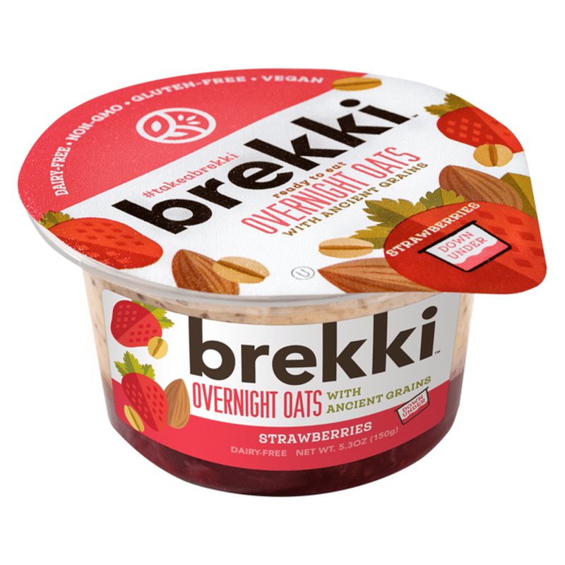 brekki Overnight Oats with Strawberries (150 g) Instacart