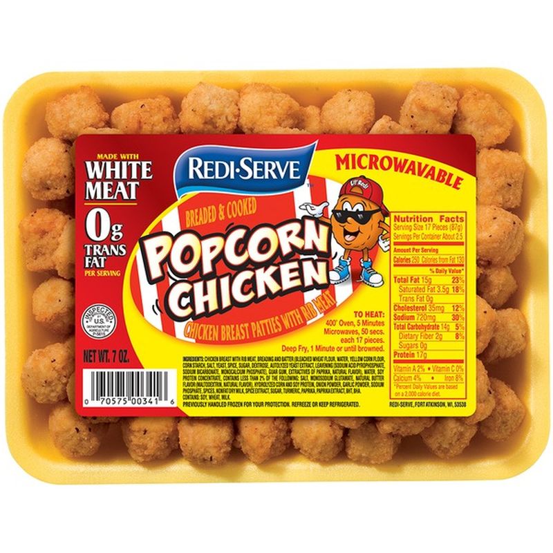 Redi Serve Tray Wrap Breaded & Cooked Popcorn Chicken (7 Oz) - Instacart