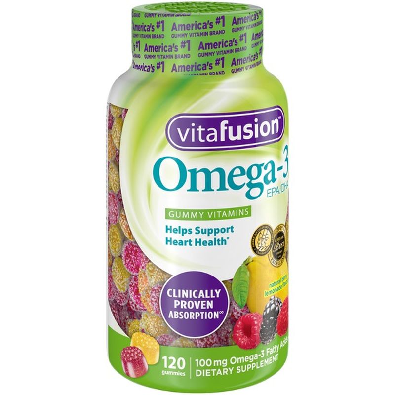 VitaFusion Omega3 EPA/DHA Natural Berry Lemonade Flavors Gummy Vitamins (120 ct) from CVS