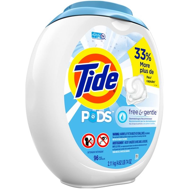 Tide Pods Free & Gentle Liquid Laundry Detergent Pacs (96 Ct) From ...