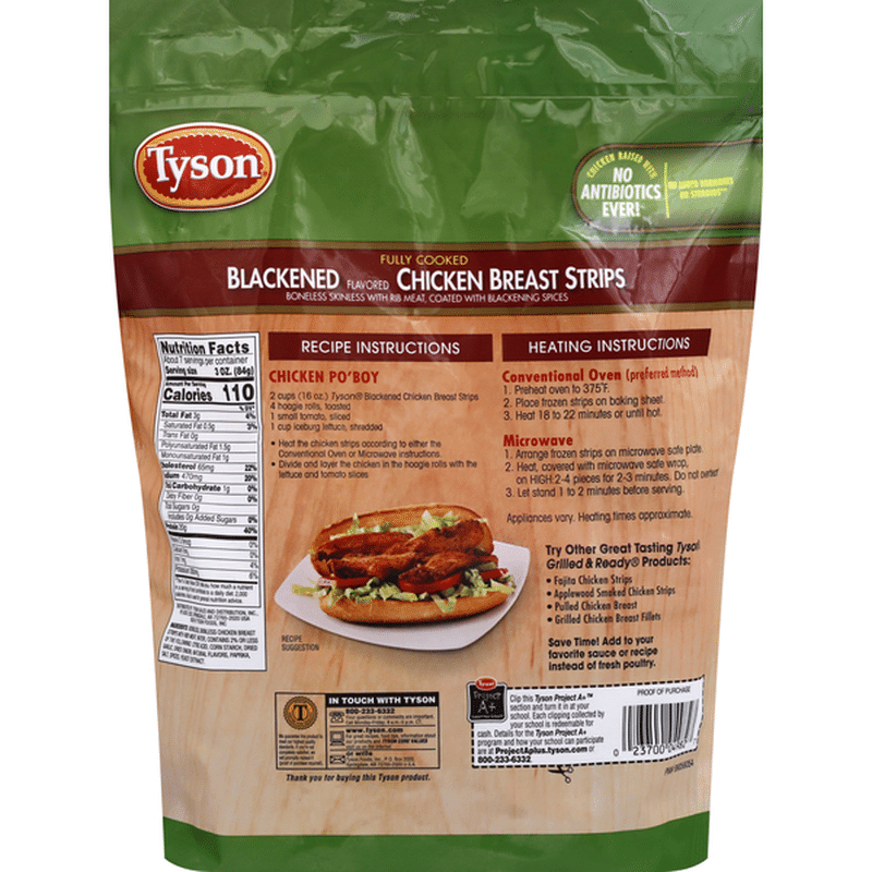 Tyson Blackened Flavored Chicken Breast Strips (1.25 lb) Instacart