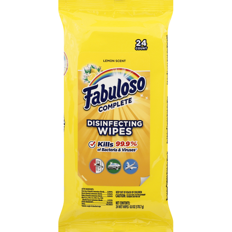 Fabuloso Disinfecting Wipes, Lemon Scent (24 each) Instacart