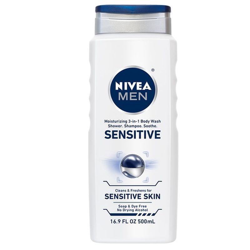 Nivea Men Sensitive 3 In 1 Body Wash 169 Fl Oz Instacart