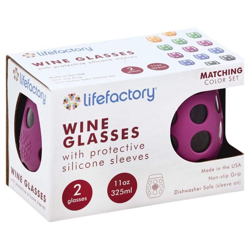 Lifefactory 11-Ounce Wine Glass With Protective Glass