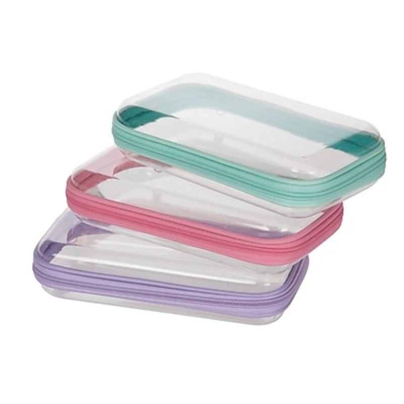Pep Rally Clear Zipper Polyethylene Pencil Cases Assorted Colors