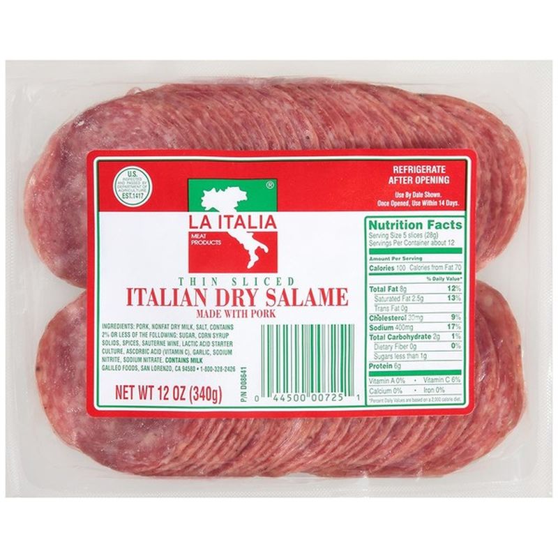 La Italia Thin Sliced Italian Dry Salame, 12 oz. (12 oz) Instacart