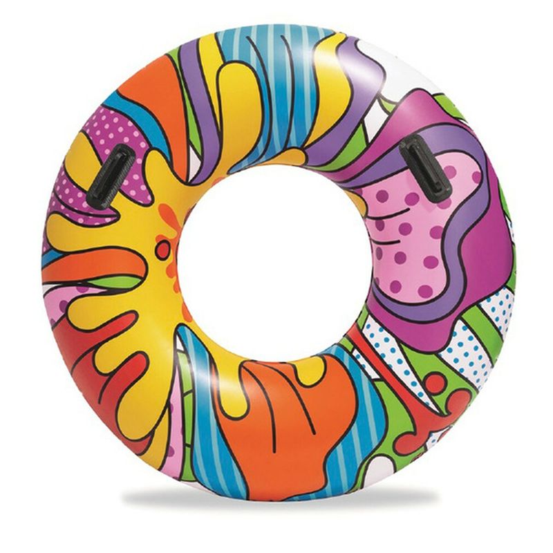 Bestway 47" Pop Art Swim Tube Pool Lake Inflatable Summer Party Ride On Float with Handle