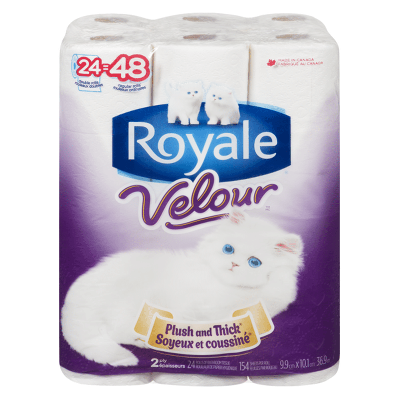 Velour 2-Ply Double Roll Bathroom Tissue