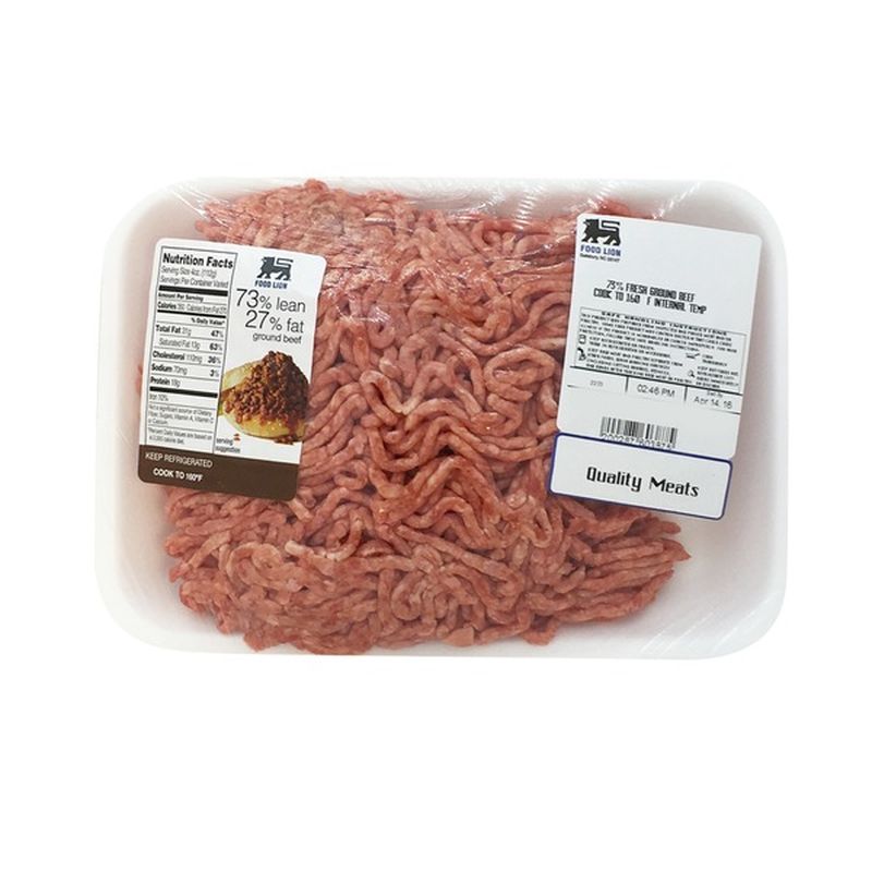 Food Lion Fresh Ground Beef, 73% Lean/27% Fat (1 lb) - Instacart