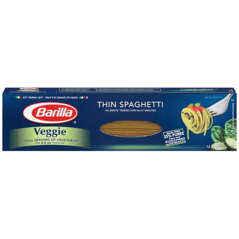 Barilla Veggie Veggie Thin Spaghetti Pasta (12 oz) Instacart