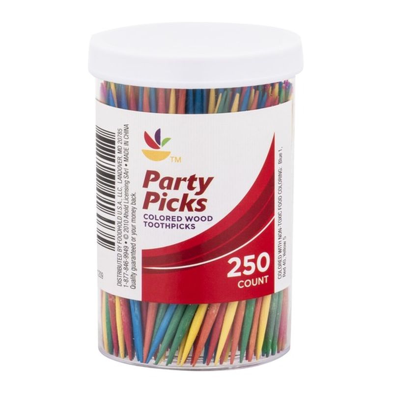 colored wooden toothpicks