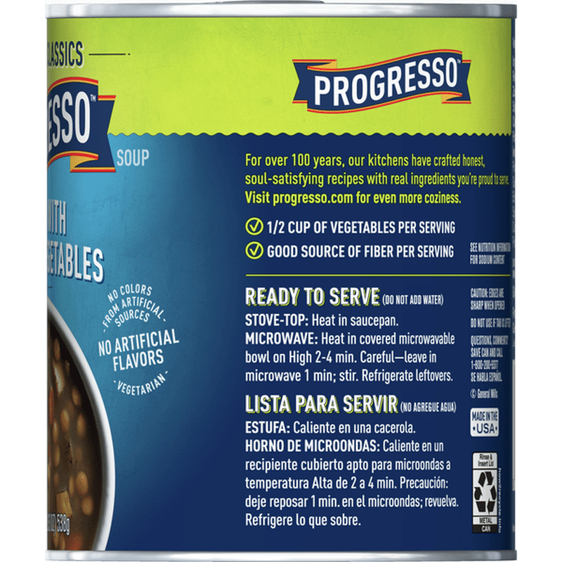 Progresso Vegetable Classics, Lentil with Roasted Vegetables Soup (19 oz) Instacart