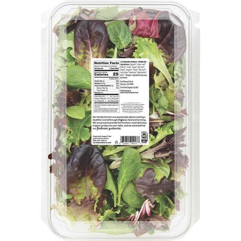 Organic 50/50 Spinach + Spring Mix (1 lb container) - Instacart