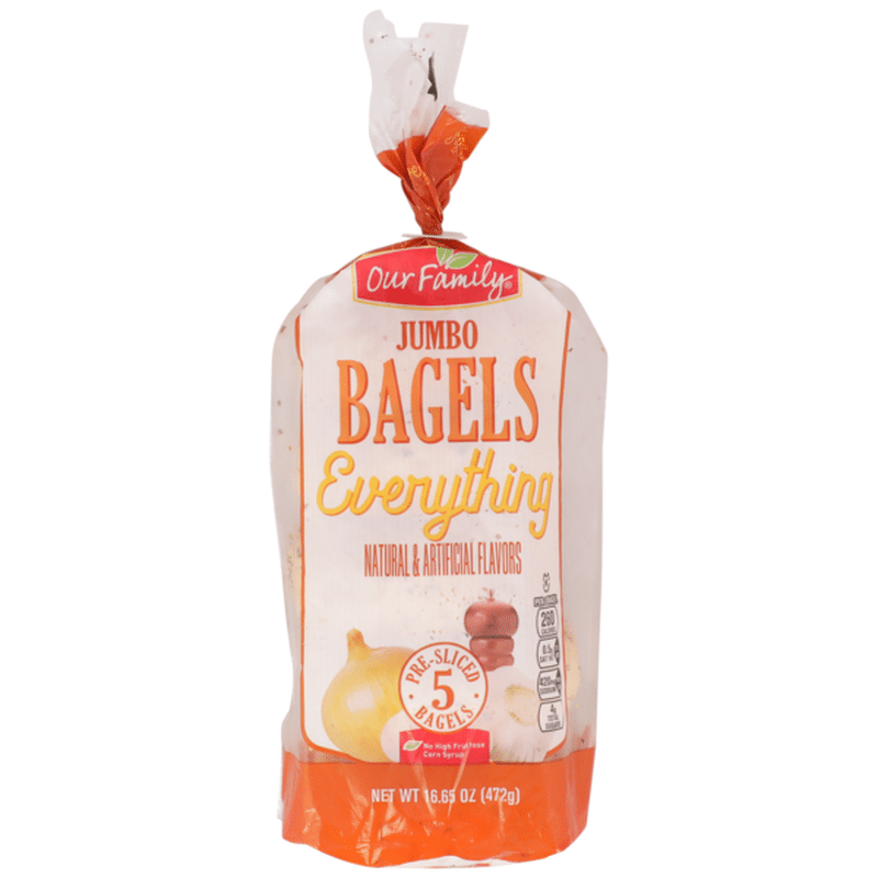 Our Family Everything Jumbo Bagels (16.65 oz) Instacart