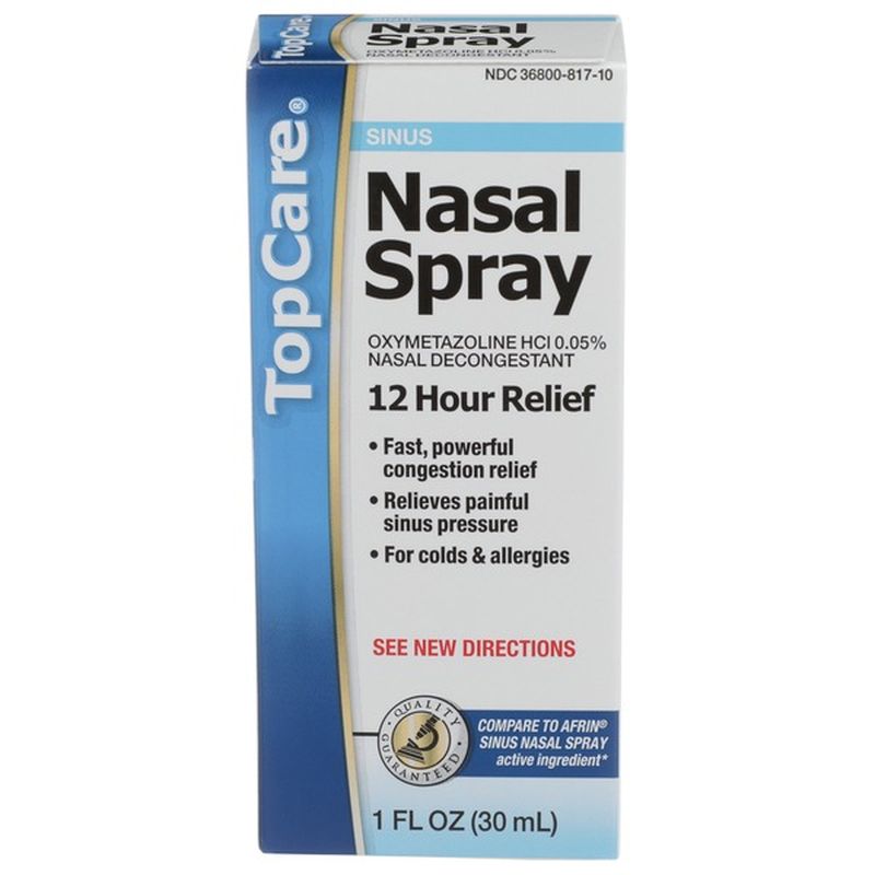 Top Care Allergy Sinus Nasal Decongestant Oxymetazoline Hcl 0.05 Spray