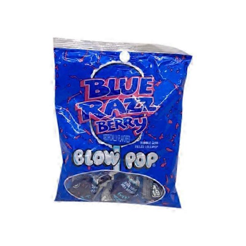 Chrams Sweet Pops Blue Raspberry Charms Blow Pop Blue Razzberry Lollipop (3.5 oz) - Instacart