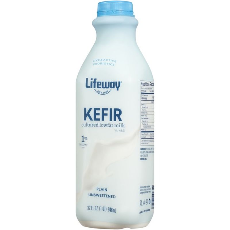Lifeway Kefir Plain Unsweetened Cultured Lowfat Milk (32 fl oz) - Instacart