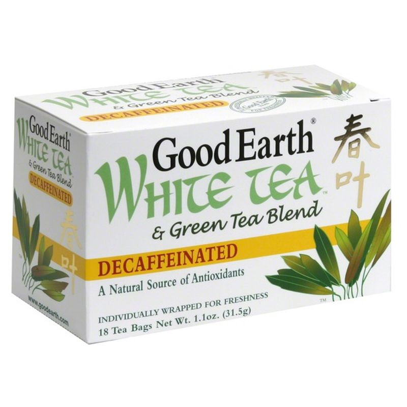 Good Earth White Tea & Green Tea Blend, Decaffeinated (18 each) Instacart